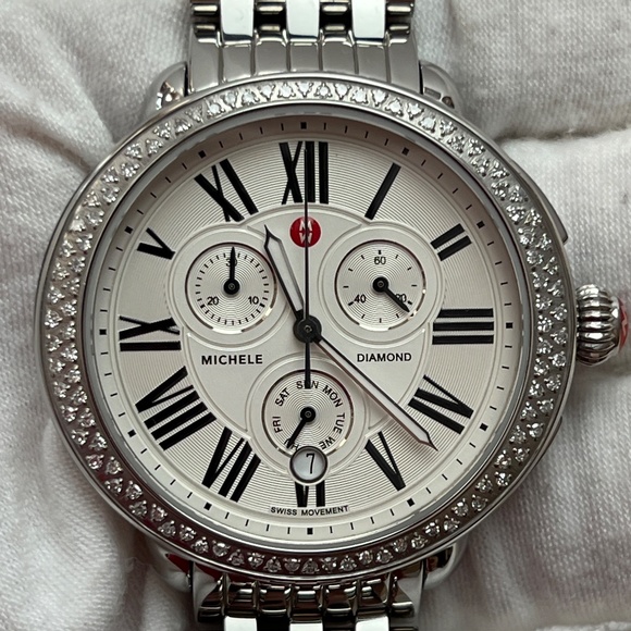 Michele Accessories - 💖Michele Serein💖Diamond Silver Dial Chronograph 40mm Stainless Steel Ladi…